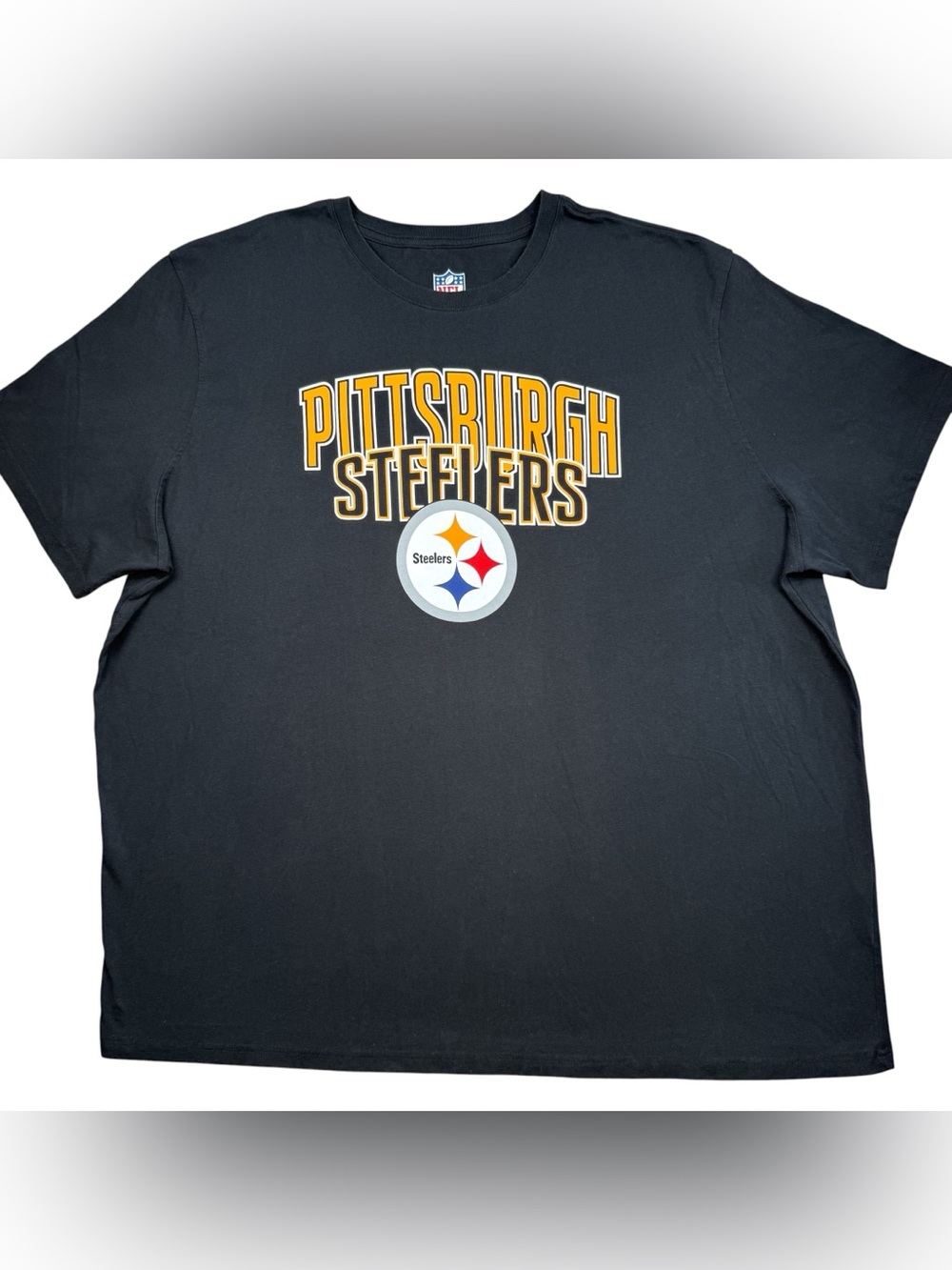 Pittsburgh Steelers NFL Football Men’s 2-Sided Logos Black Graphic t-shirt 4XL